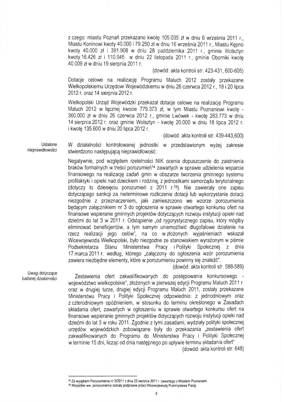009 zł w dniu 19 sierpnia 2011 r. (dowód: akta kontroli str.