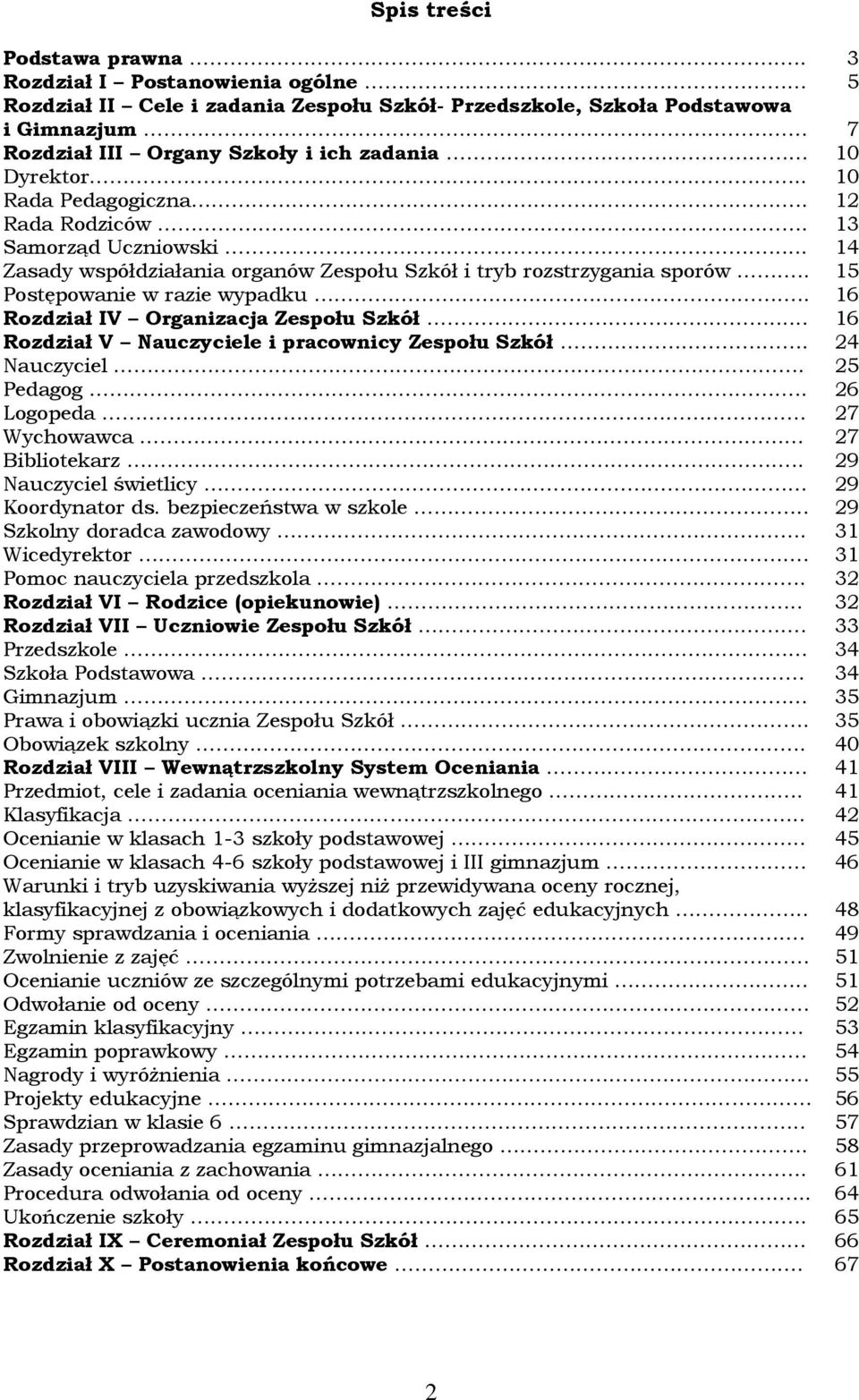 . 16 Rzdział IV Organizacja Zespłu Szkół... 16 Rzdział V Nauczyciele i pracwnicy Zespłu Szkół. 24 Nauczyciel. 25 Pedagg.. 26 Lgpeda 27 Wychwawca 27 Biblitekarz.. 29 Nauczyciel świetlicy 29 Krdynatr ds.