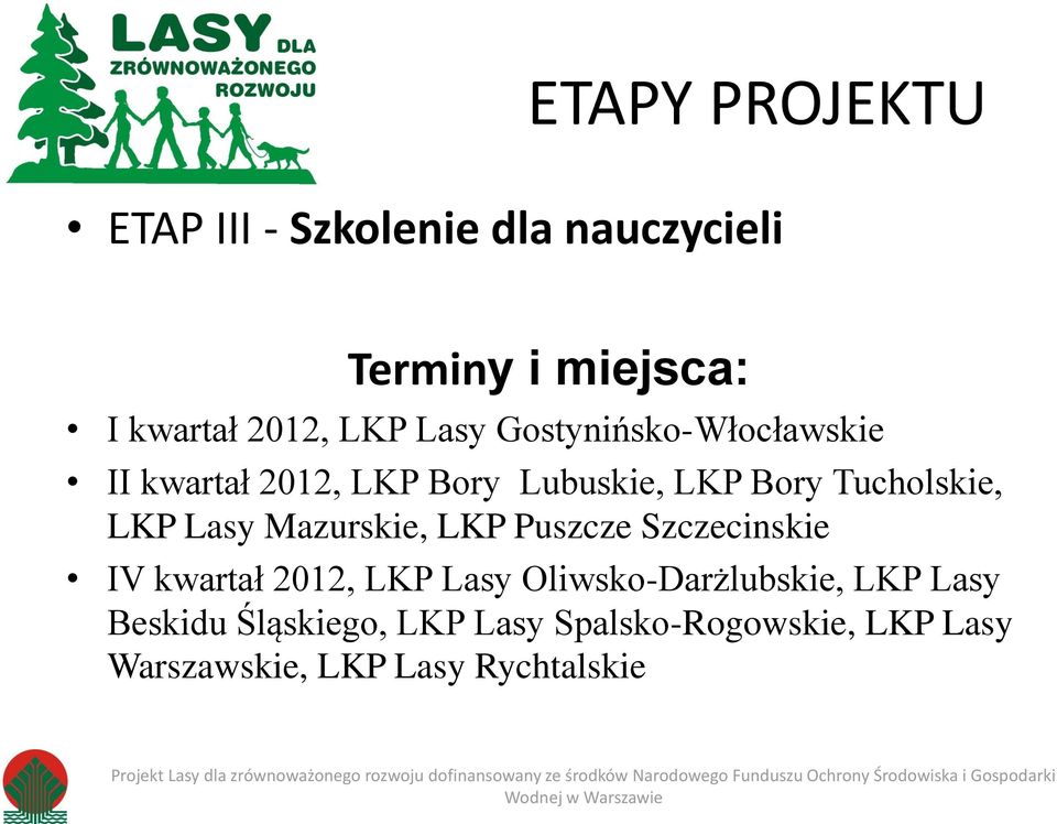 Lasy Mazurskie, LKP Puszcze Szczecinskie IV kwartał 2012, LKP Lasy Oliwsko-Darżlubskie, LKP