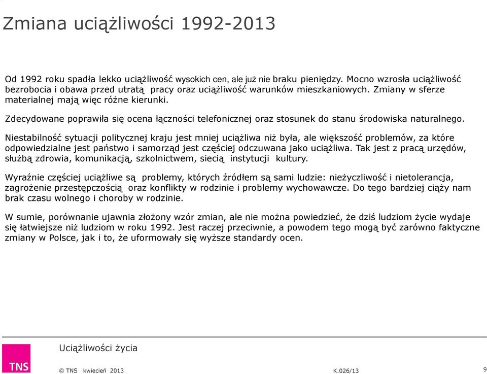 Zdecydowane poprawiła się ocena łączności telefonicznej oraz stosunek do stanu środowiska naturalnego.