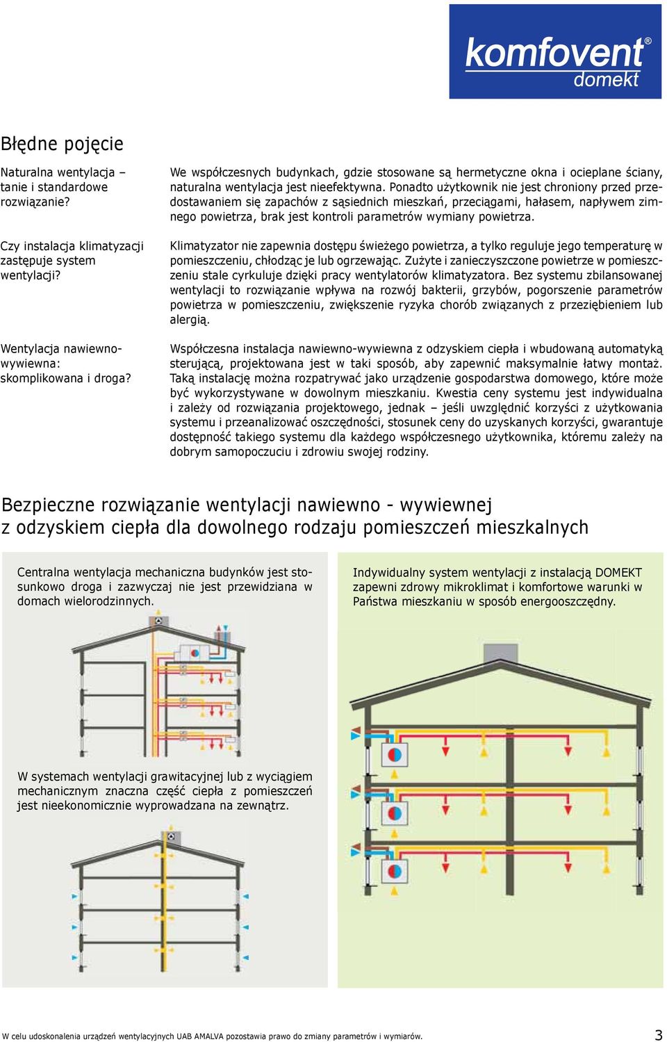 Ponadto żytkownik nie jest chroniony przed przedostawaniem się zapachów z sąsiednich mieszkań, przeciągami, hałasem, napływem zimnego powietrza, brak jest kontroli parametrów wymiany powietrza.