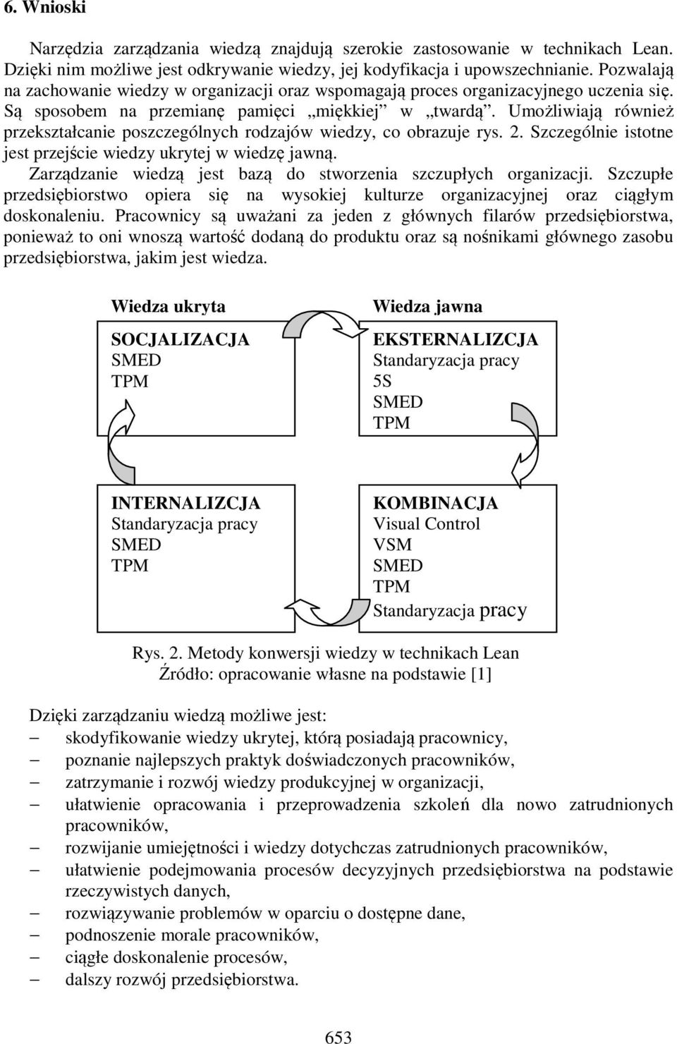 Umożliwiają również przekształcanie poszczególnych rodzajów wiedzy, co obrazuje rys. 2. Szczególnie istotne jest przejście wiedzy ukrytej w wiedzę jawną.