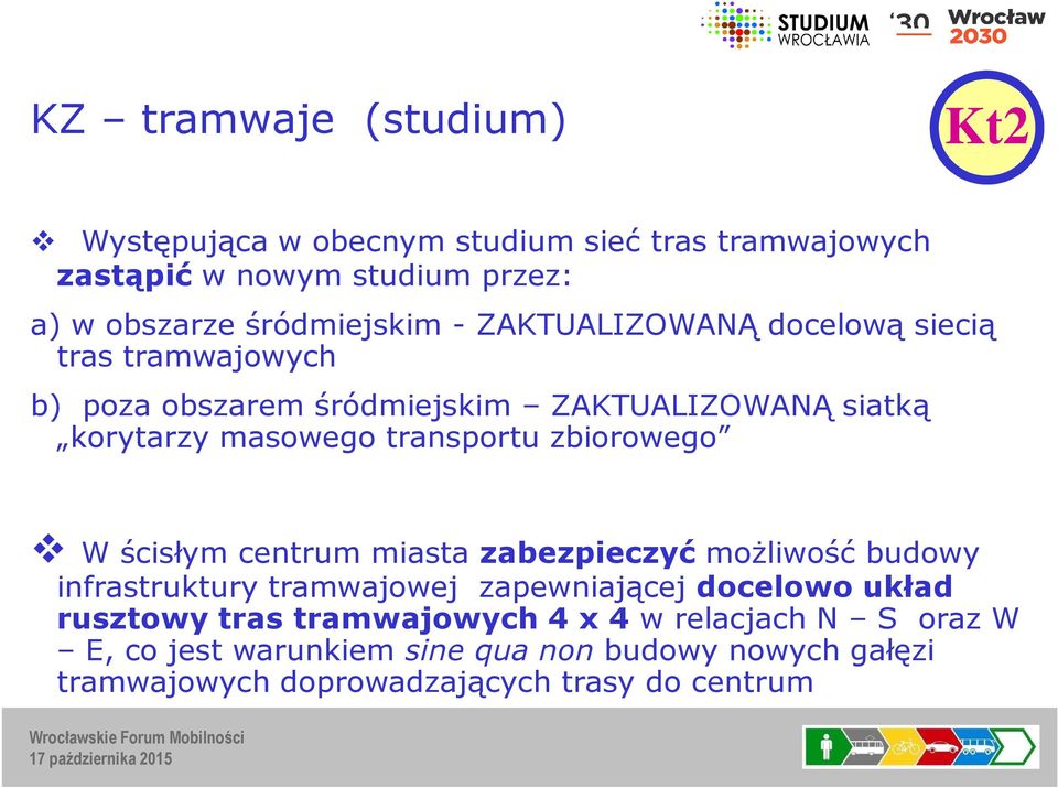 zbiorowego W ścisłym centrum miasta zabezpieczyćmożliwość budowy infrastruktury tramwajowej zapewniającej docelowo układ rusztowy tras