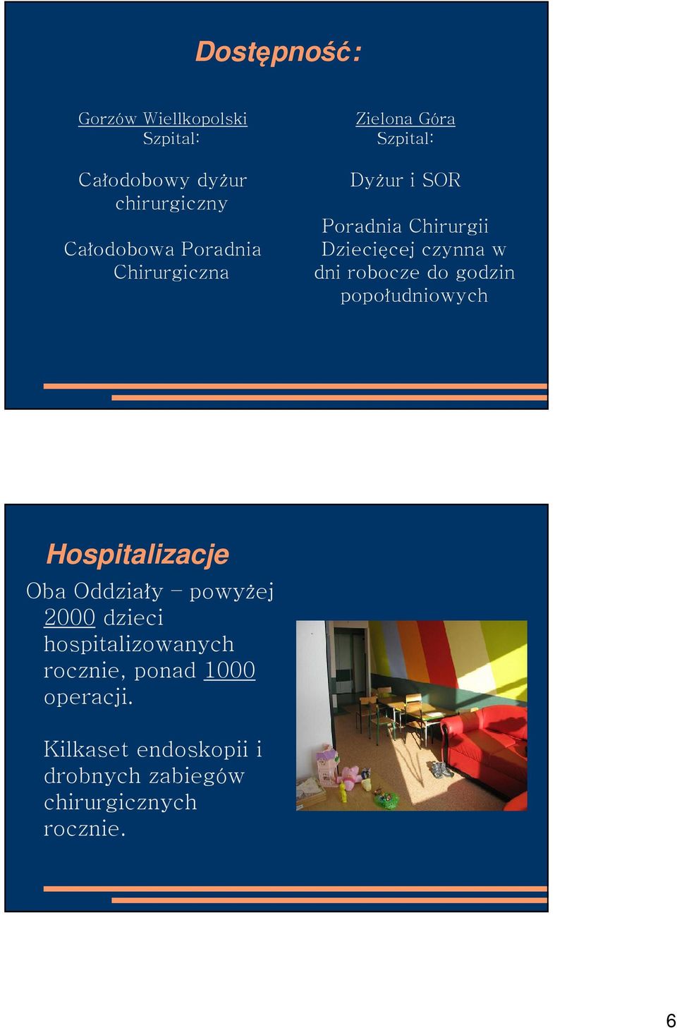robocze do godzin popo udniowych Hospitalizacje Oba Oddzia y powy ej 2000 dzieci