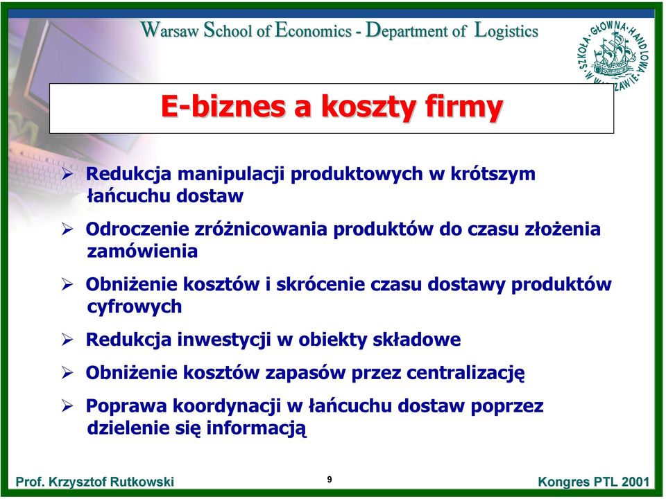 produktów cyfrowych Redukcja inwestycji w obiekty składowe Obniżenie kosztów zapasów przez