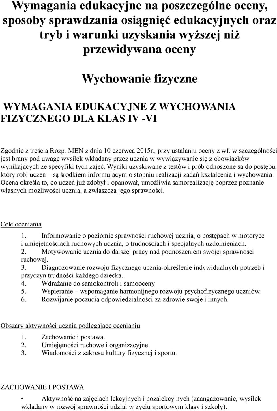 w szczególności jest brany pod uwagę wysiłek wkładany przez ucznia w wywiązywanie się z obowiązków wynikających ze specyfiki tych zajęć.