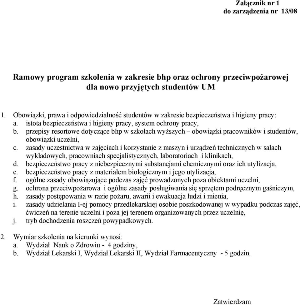 przepisy resortowe dotyczące bhp w szkołach wyższych obowiązki pracowników i studentów, obowiązki uczelni, c.