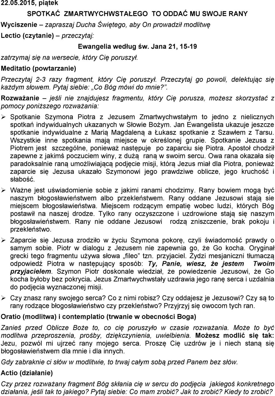 Pytaj siebie: Co Bóg mówi do mnie?