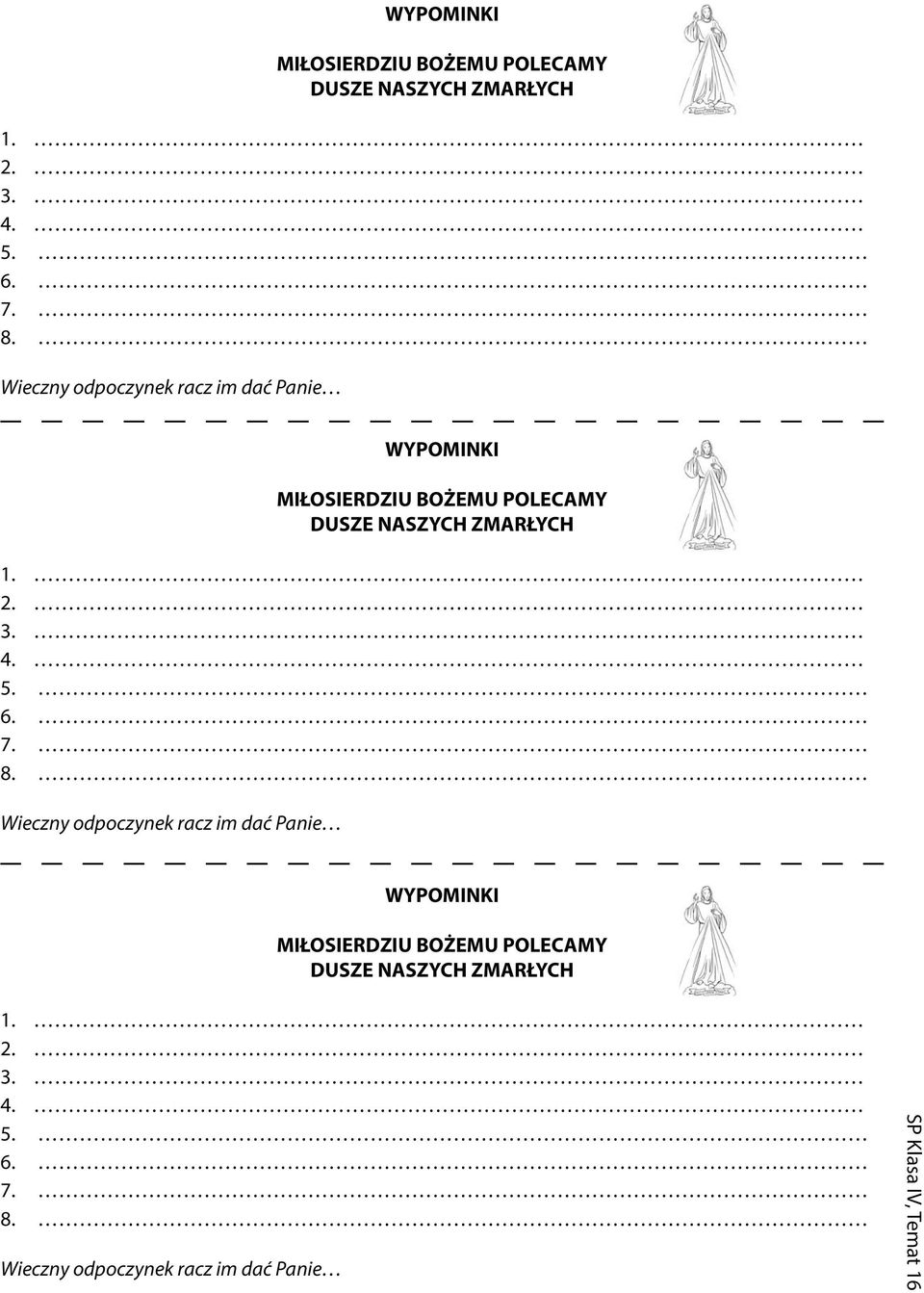racz im dać Panie SP Klasa IV, Temat 16