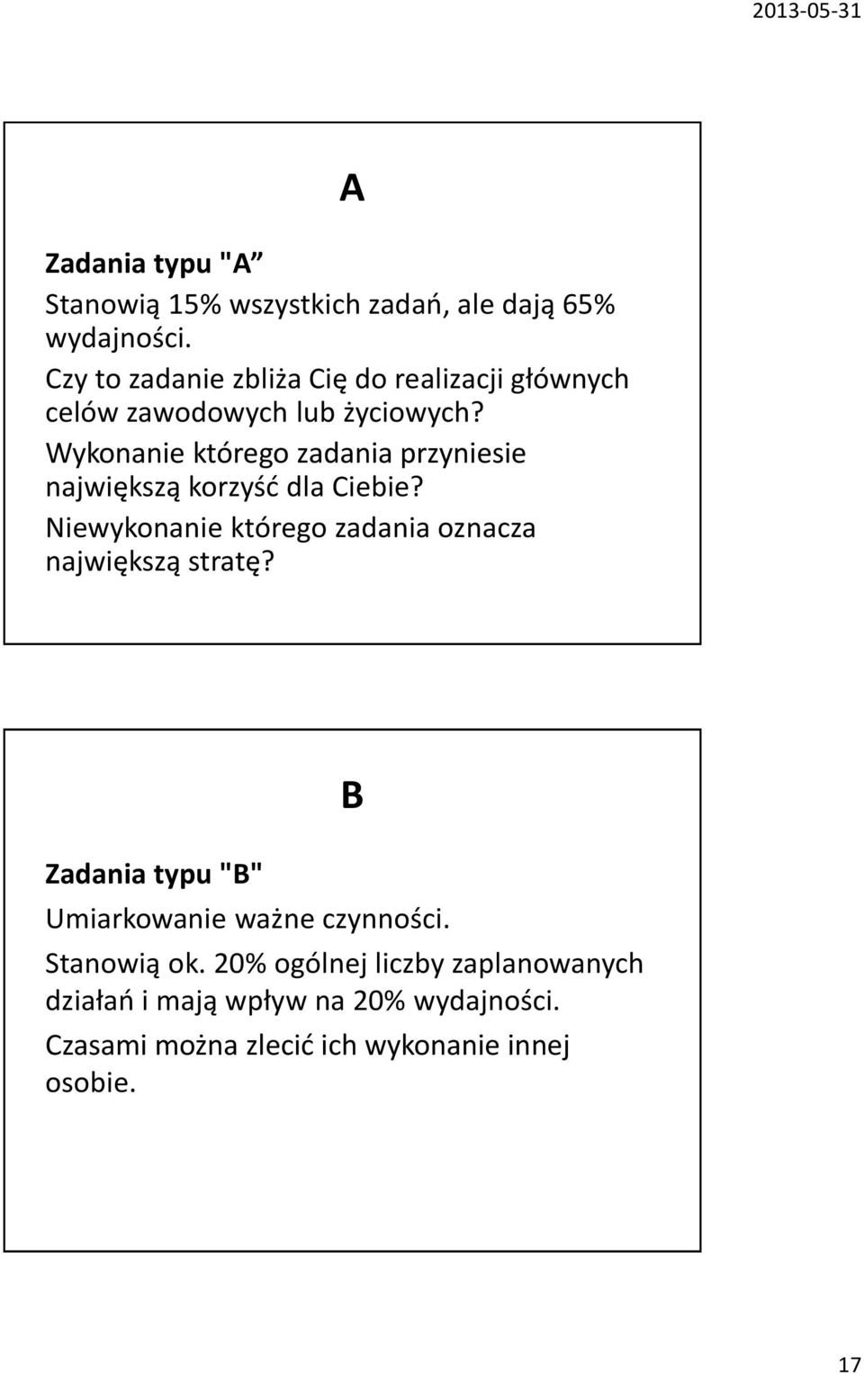 Wykonanie którego zadania przyniesie największą korzyść dla Ciebie?
