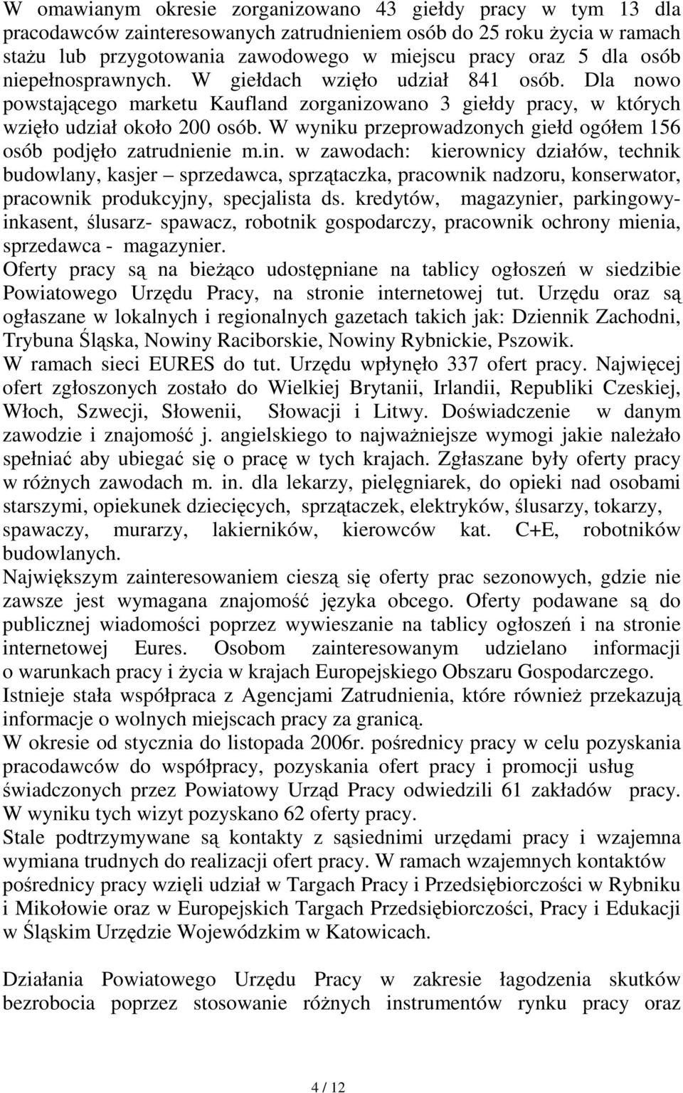 W wyniku przeprowadzonych giełd ogółem 156 osób podjęło zatrudnienie m.in.