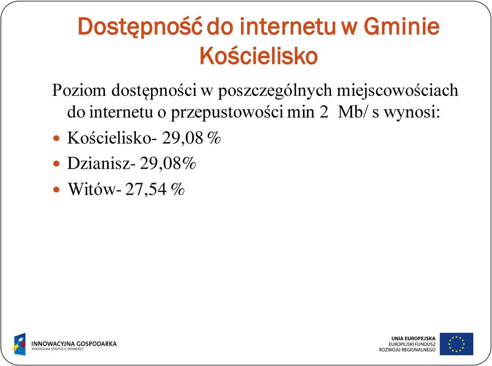 miejscowościach do internetu o przepustowości min