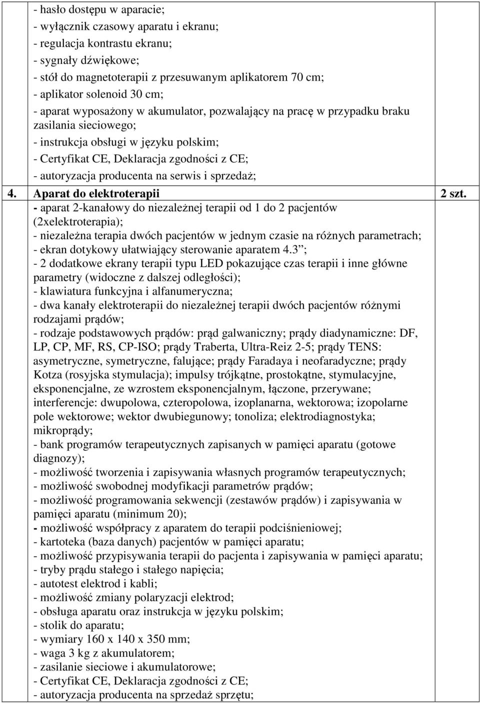 Aparat do elektroterapii 2 szt.