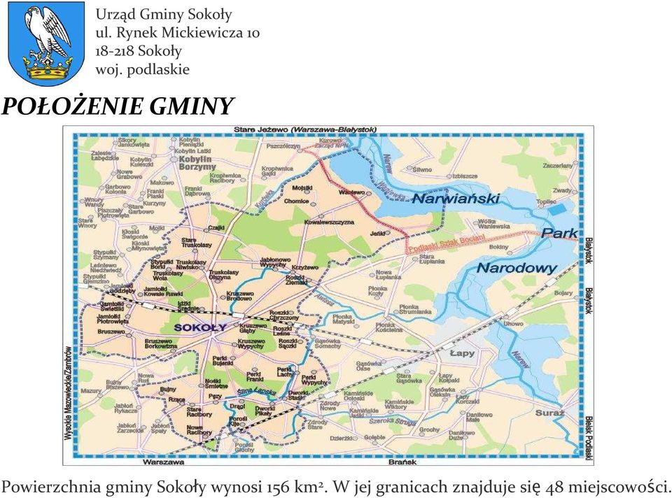 wynosi 156 km 2.