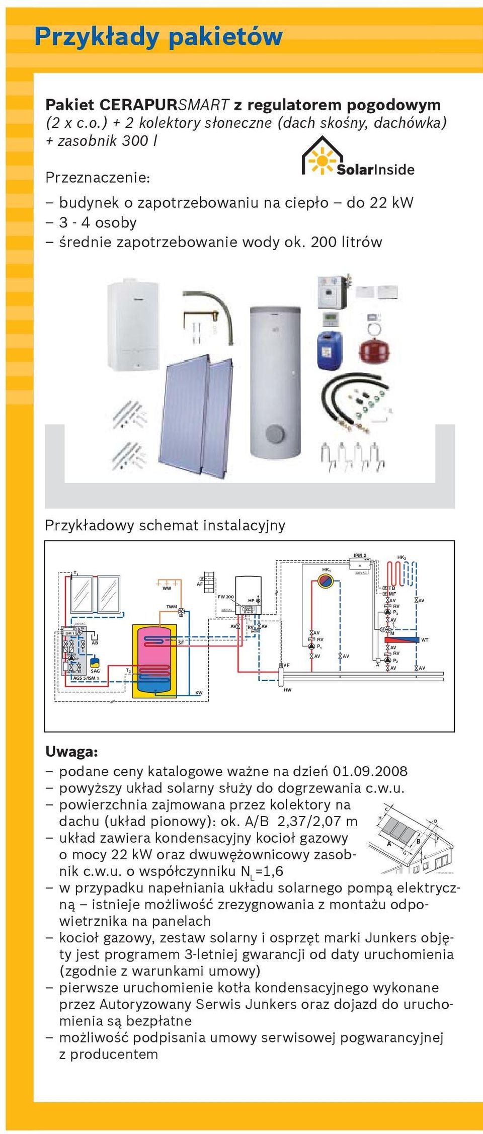 200 litrów Przyk adowy schemat instalacyjny IPM 2 HK 2 T 1 HK 1 WW TWM AF FW 200 HP TB MF RV P 3 ISM 1 AB SAG T 2 SF RV VF RV P 1 M M RV P 2 A WT AGS 5/ISM 1 KW HW Uwaga: podane ceny katalogowe wa ne