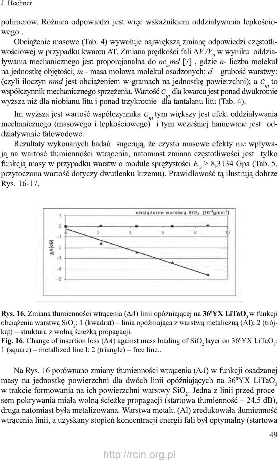 warstwy; (czyli iloczyn nmd jest obciążeniem w gramach na jednostkę powierzchni); a C m to współczynnik mechanicznego sprzężenia.
