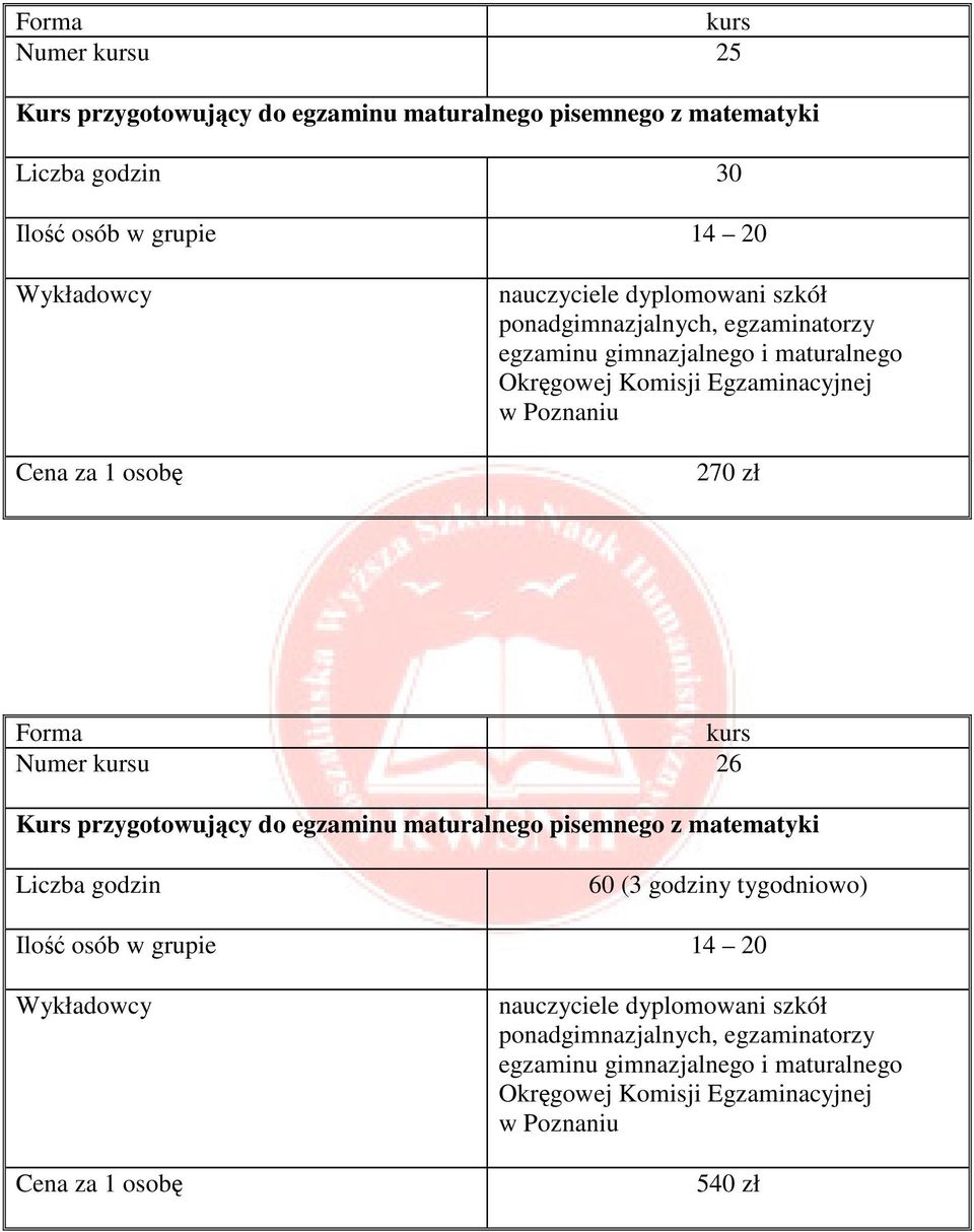 matematyki 30 Numer u 26 Kurs