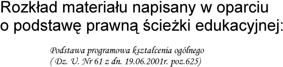 Podstawa programowa kształcenia