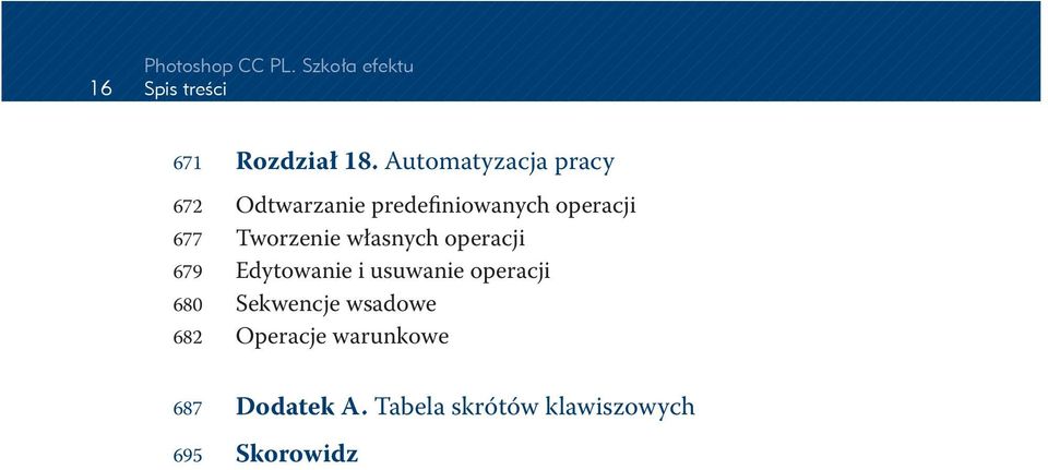 Tworzenie własnych operacji 679 Edytowanie i usuwanie operacji 680