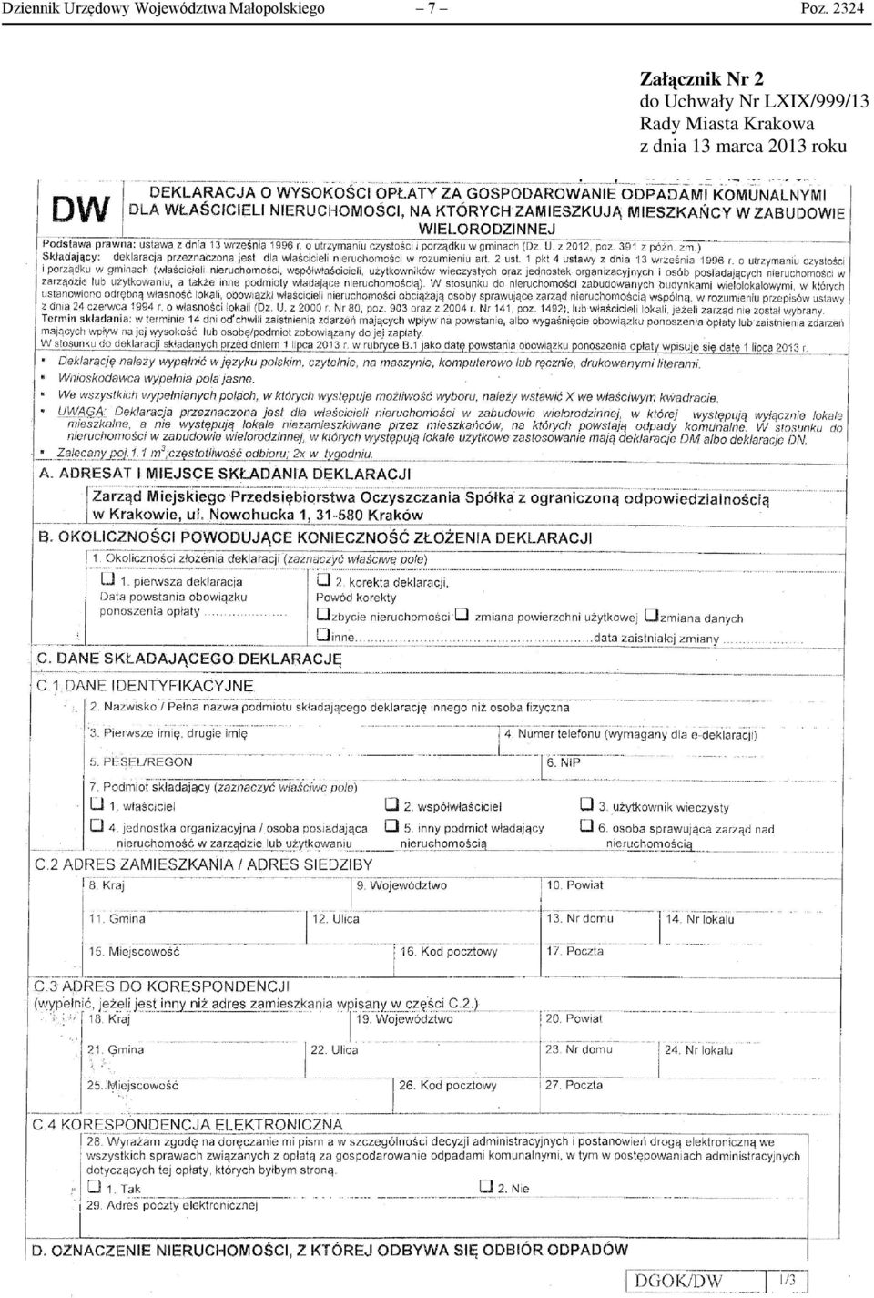 2324 Załącznik Nr 2 do Uchwały Nr