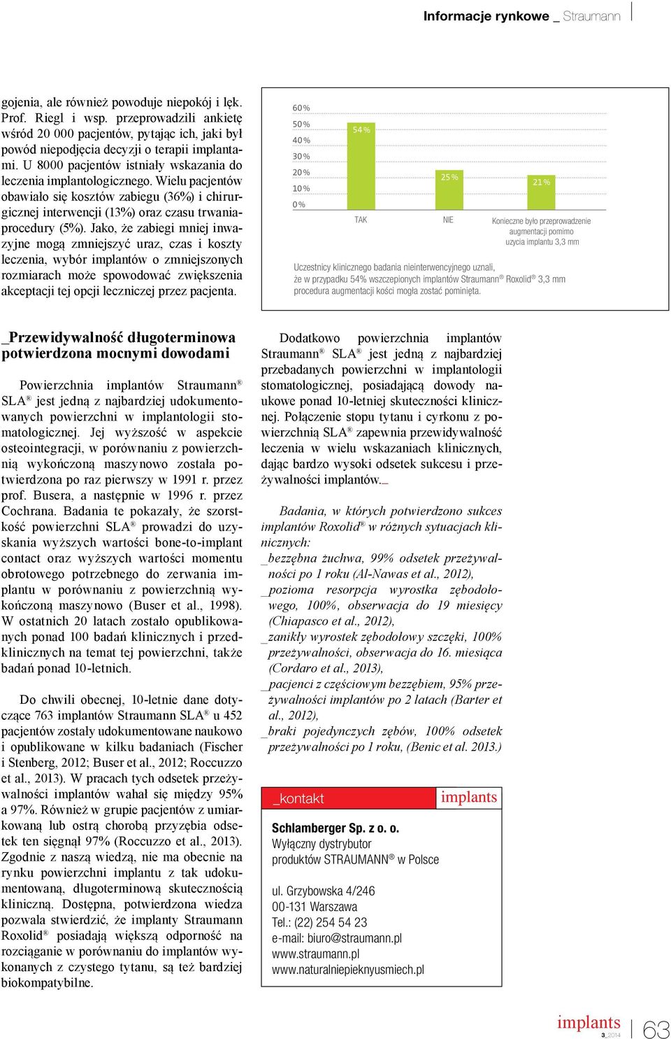 Wielu pacjentów obawiało się kosztów zabiegu (36%) i chirurgicznej interwencji (13%) oraz czasu trwaniaprocedury (5%).
