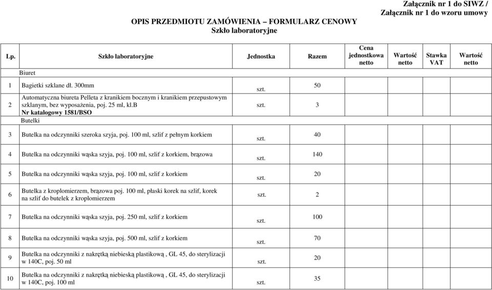 300mm 2 Automatyczna biureta Pelleta z kranikiem bocznym i kranikiem przepustowym szklanym, bez wyposaŝenia, poj. 2 ml, kl.