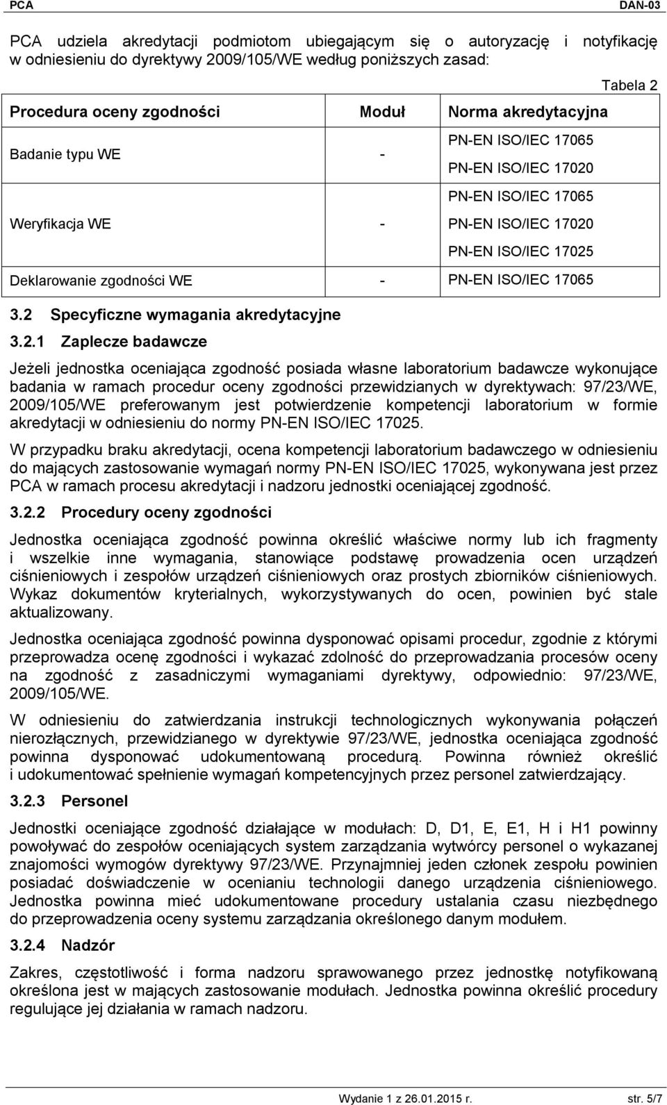 Weryfikacja WE - Deklarowanie zgodności WE - 3.2 