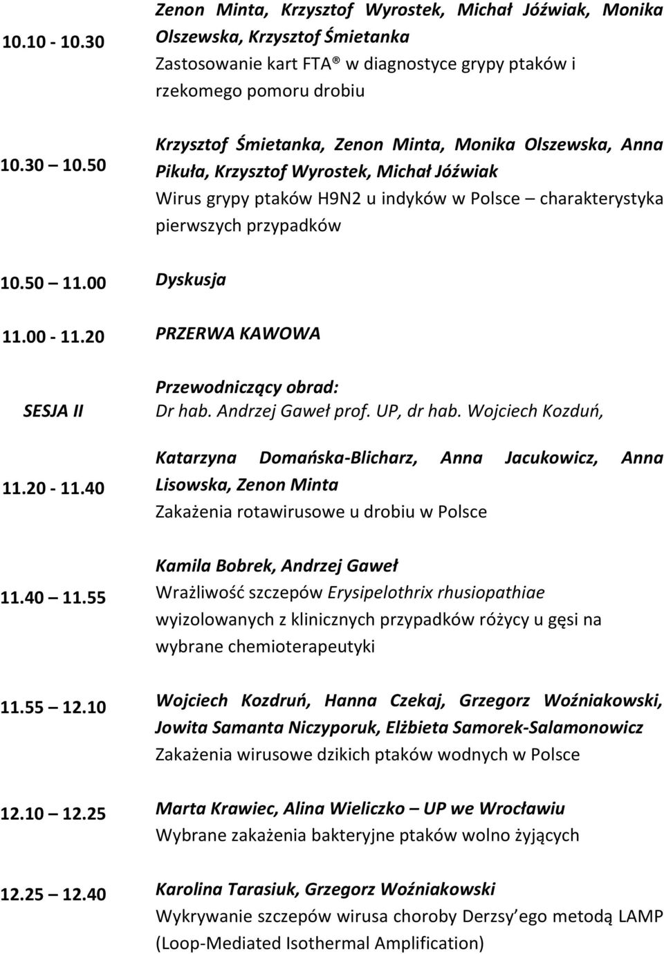 00 Dyskusja 11.00-11.20 PRZERWA KAWOWA SESJA II 11.20-11.40 Dr hab. Andrzej Gaweł prof. UP, dr hab.