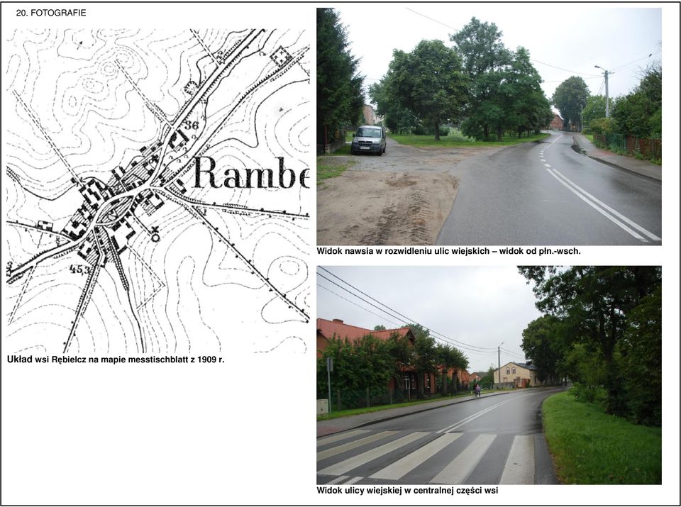 Układ wsi Rębielcz na mapie messtischblatt