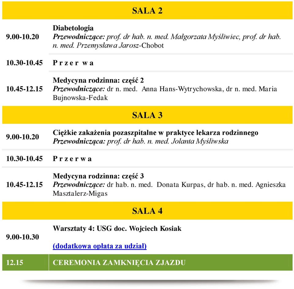 dr hab. n. med. Jolanta Myśliwska Medycyna rodzinna: część 3 Przewodniczące: dr hab. n. med. Donata Kurpas, dr hab. n. med. Agnieszka Masztalerz-Migas SALA 4 Warsztaty 4: USG doc.