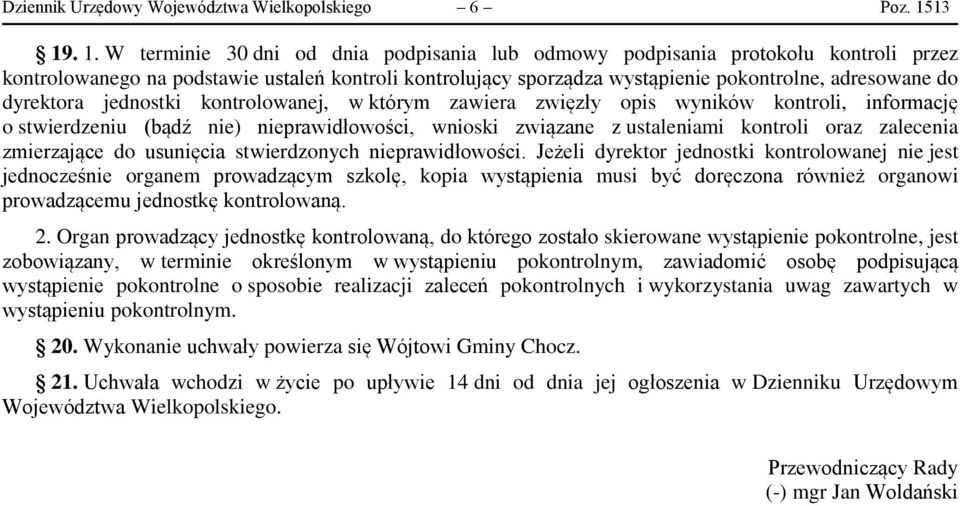 do dyrektora jednostki kontrolowanej, w którym zawiera zwięzły opis wyników kontroli, informację o stwierdzeniu (bądź nie) nieprawidłowości, wnioski związane z ustaleniami kontroli oraz zalecenia