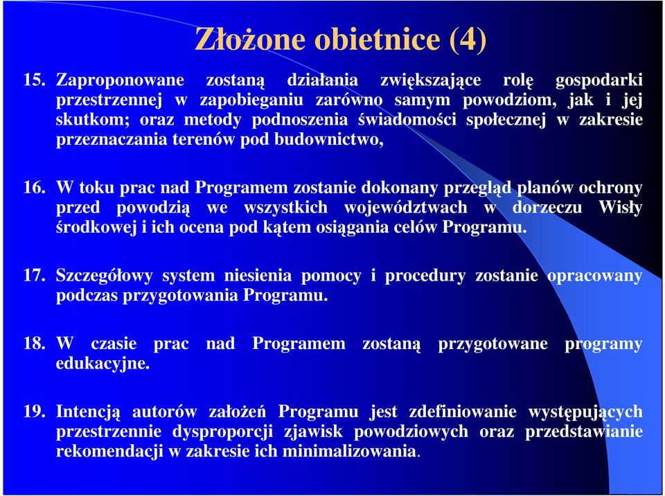 przeznaczania terenów pod budownictwo, 16.