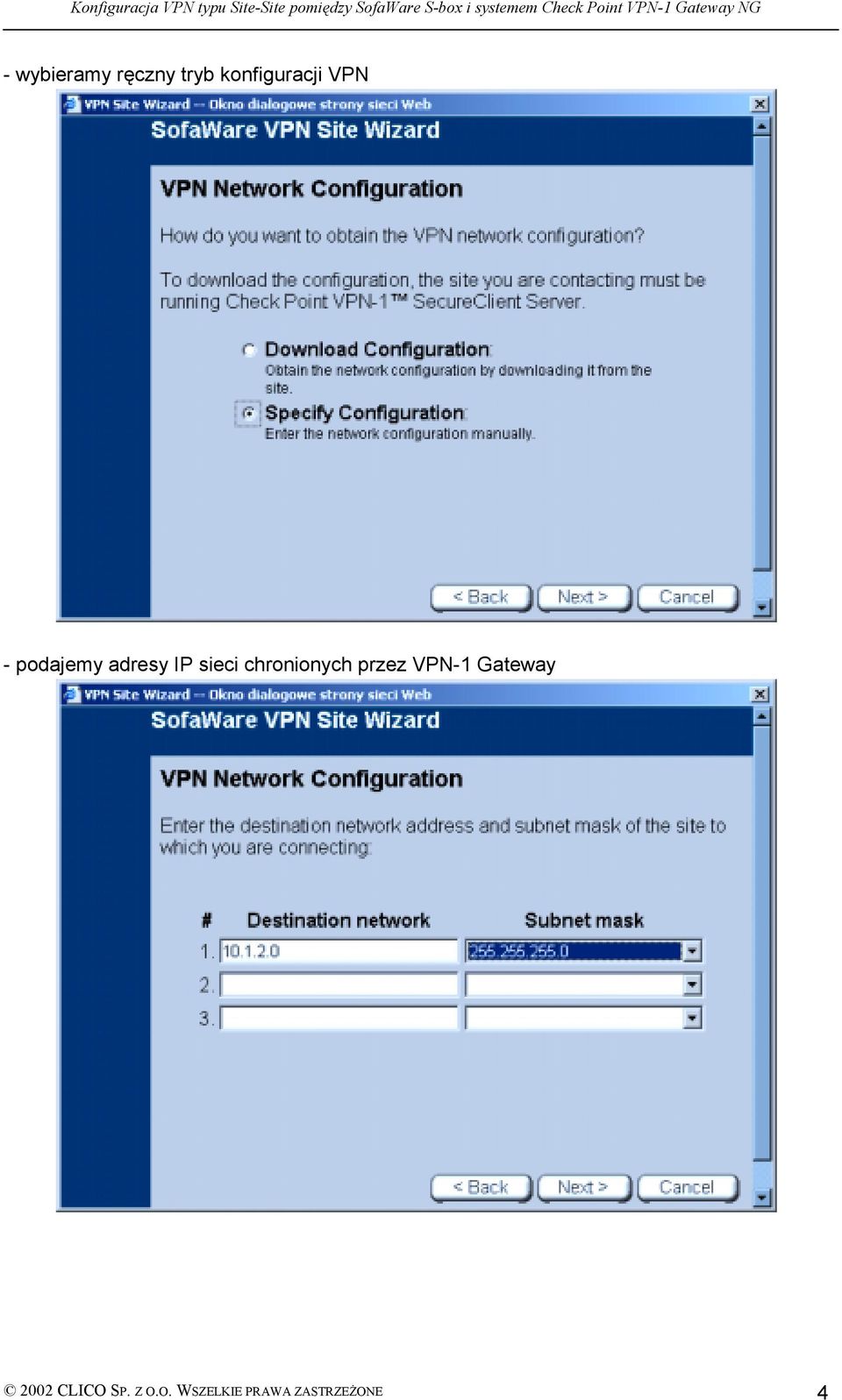 chronionych przez VPN-1 Gateway 2002