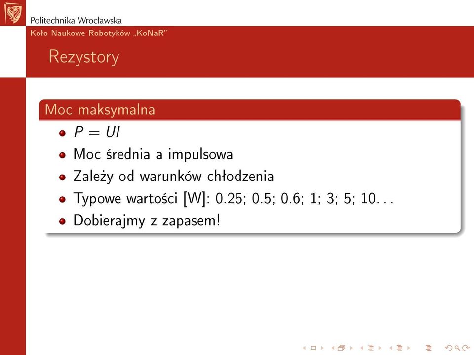 chªodzenia Typowe warto±ci [W]: 0.25; 0.