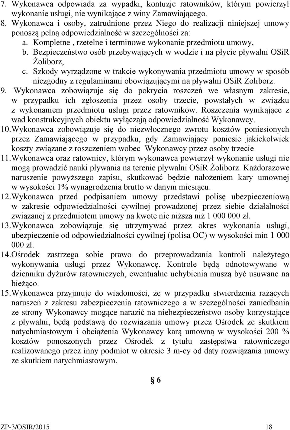 Bezpieczeństwo osób przebywających w wodzie i na płycie pływalni OSiR Żoliborz, c.