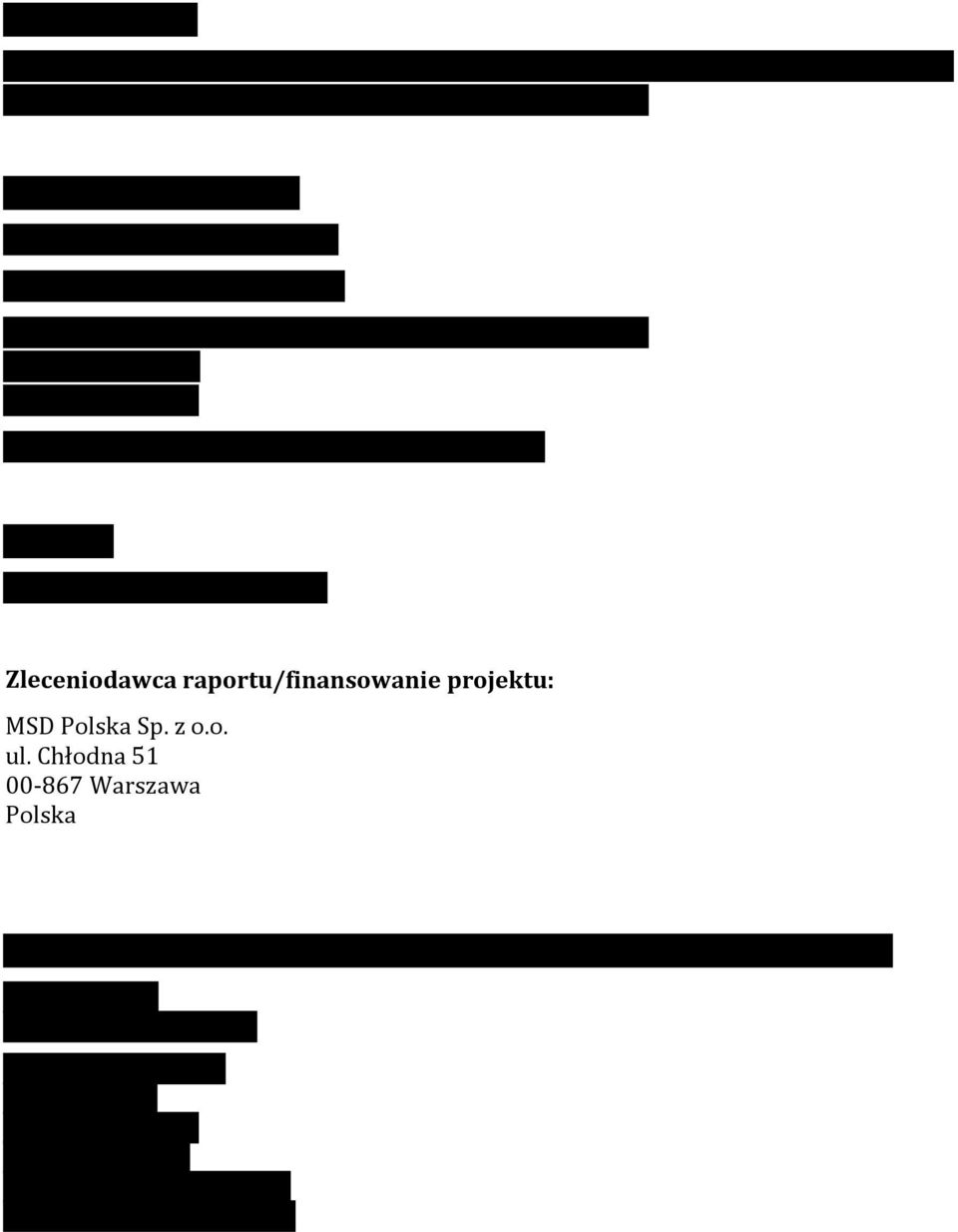 projektu: MSD Polska Sp.
