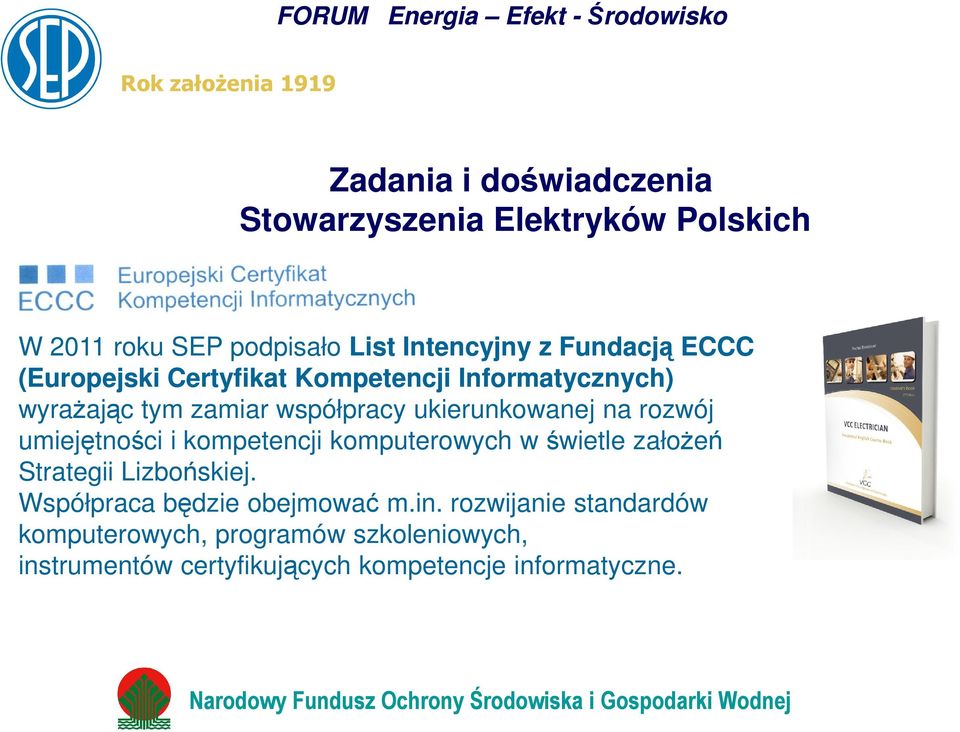 umiejętności i kompetencji komputerowych w świetle założeń Strategii Lizbońskiej. Współpraca będzie obejmować m.in.