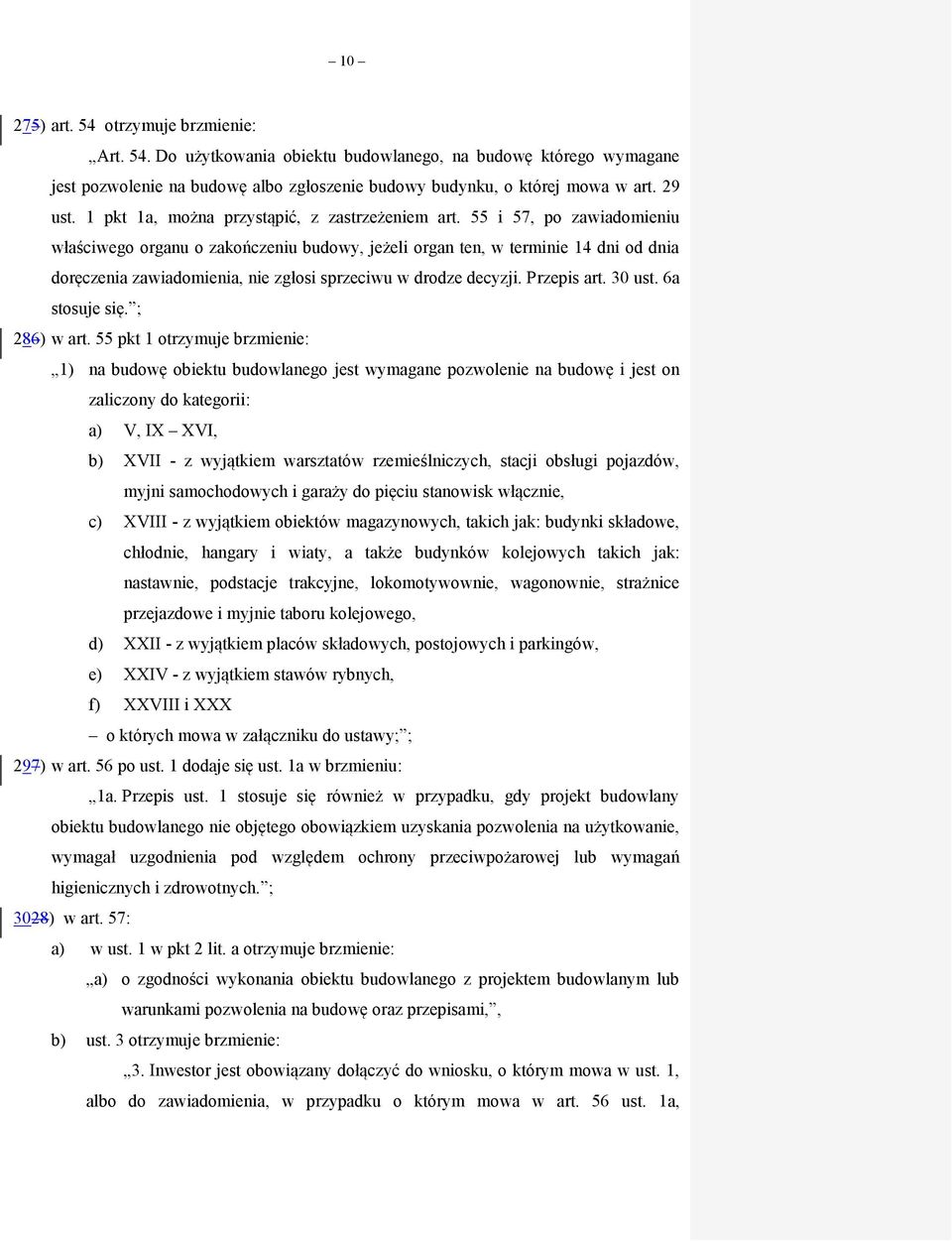 55 i 57, po zawiadomieniu właściwego organu o zakończeniu budowy, jeżeli organ ten, w terminie 14 dni od dnia doręczenia zawiadomienia, nie zgłosi sprzeciwu w drodze decyzji. Przepis art. 30 ust.