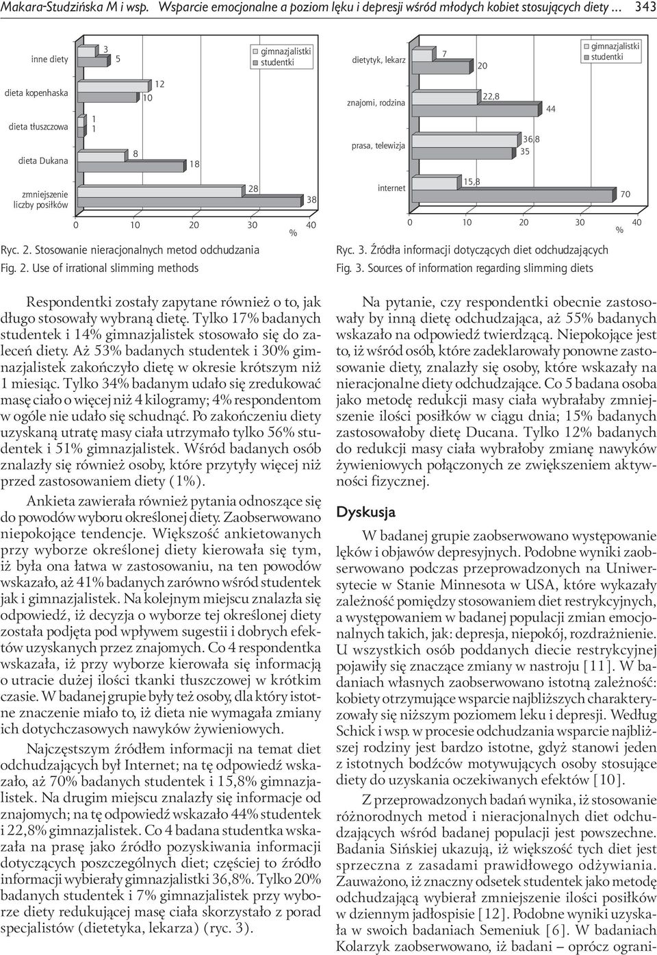 2. Use of irrational slimming methods 8 10 12 Respondentki zostały zapytane również o to, jak długo stosowały wybraną dietę.