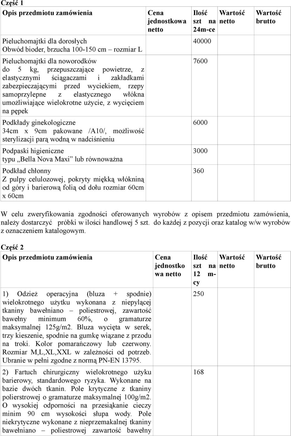 sterylizacji parą wodną w nadciśnieniu Podpaski higieniczne typu Bella Nova Maxi lub równoważna Podkład chłonny Z pulpy celulozowej, pokryty miękką włókniną od góry i barierową folią od dołu rozmiar