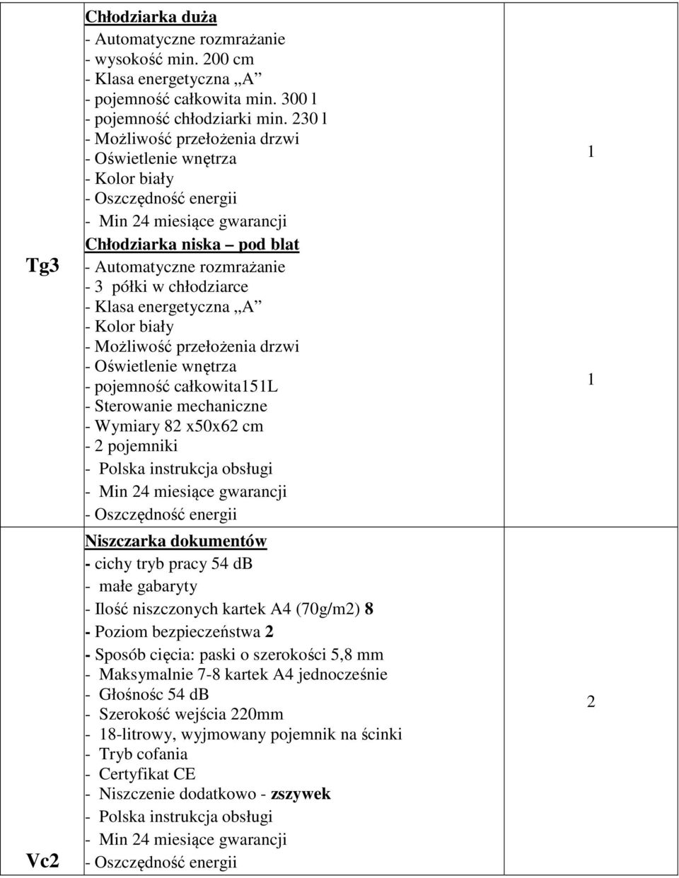 przełożenia drzwi - Oświetlenie wnętrza - pojemność całkowita5l - Sterowanie mechaniczne - Wymiary 82 x50x62 cm - 2 pojemniki Niszczarka dokumentów - cichy tryb pracy 5 db - małe gabaryty - Ilość
