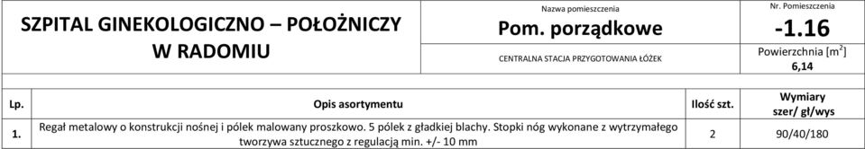 proszkowo. 5 pólek z gładkiej blachy.