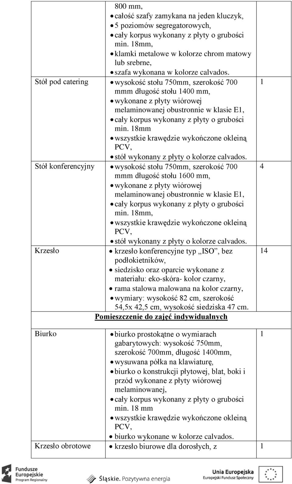 8mm Stół konferencyjny wysokość stołu 750mm, szerokość 700 mmm długość stołu 600 mm, melaminowanej obustronnie w klasie E, min.