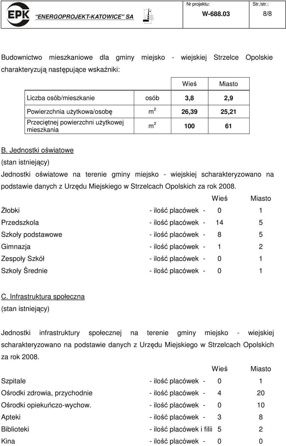 26,39 25,21 Przeciętnej powierzchni uŝytkowej mieszkania m 2 100 61 B.