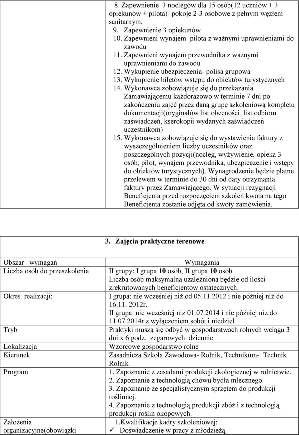 Wykupienie biletów wstępu do obiektów turystycznych 14.