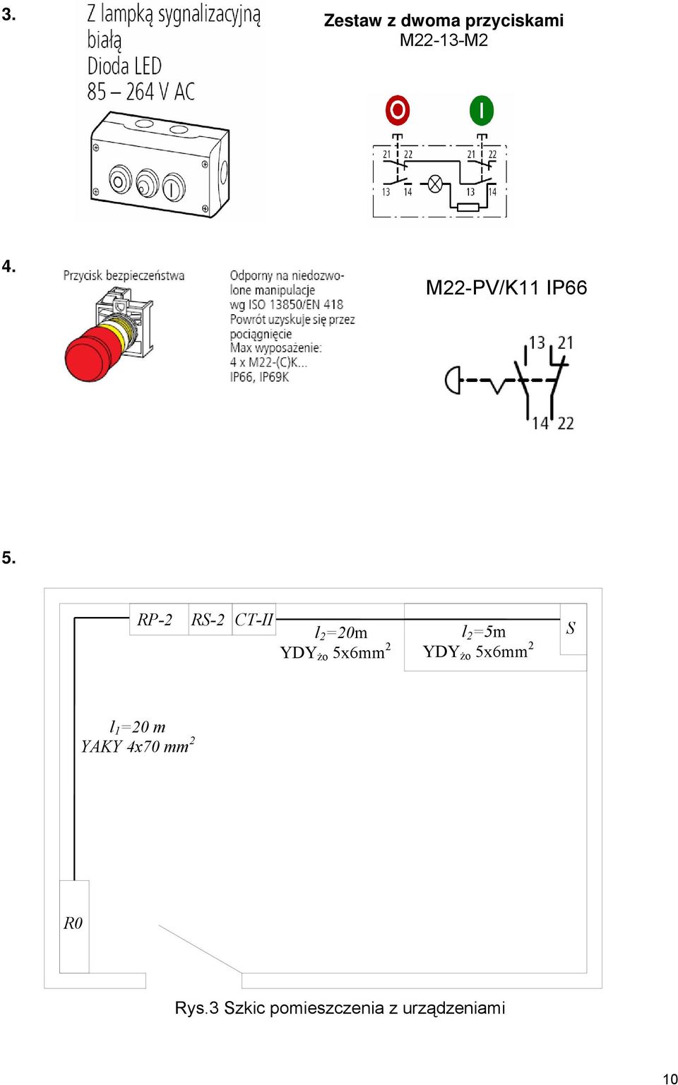 RP- RS- C- l 0m l 5m S YDY żo 5x6mm YDY