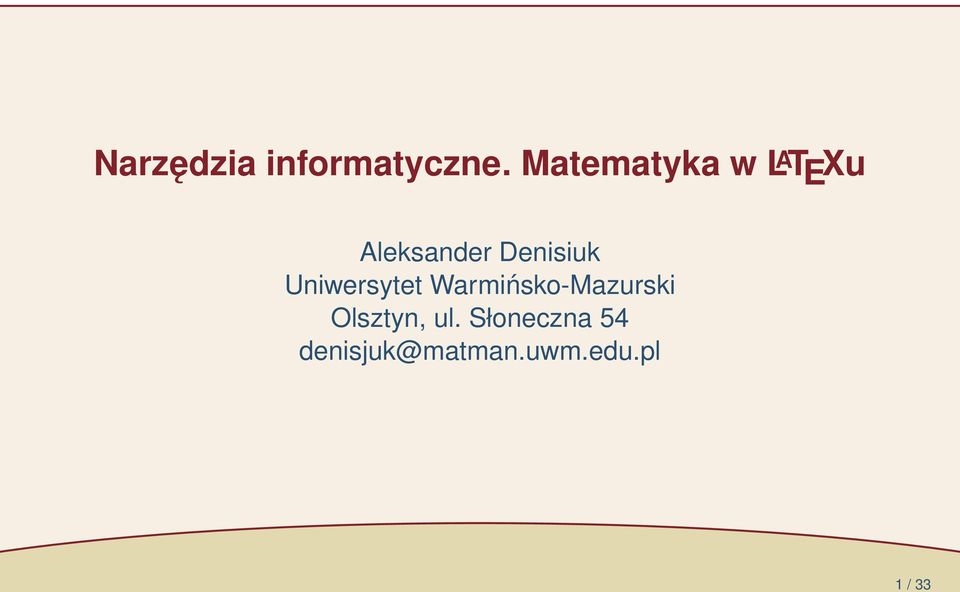 Denisiuk Uniwersytet Warmińsko-Mazurski