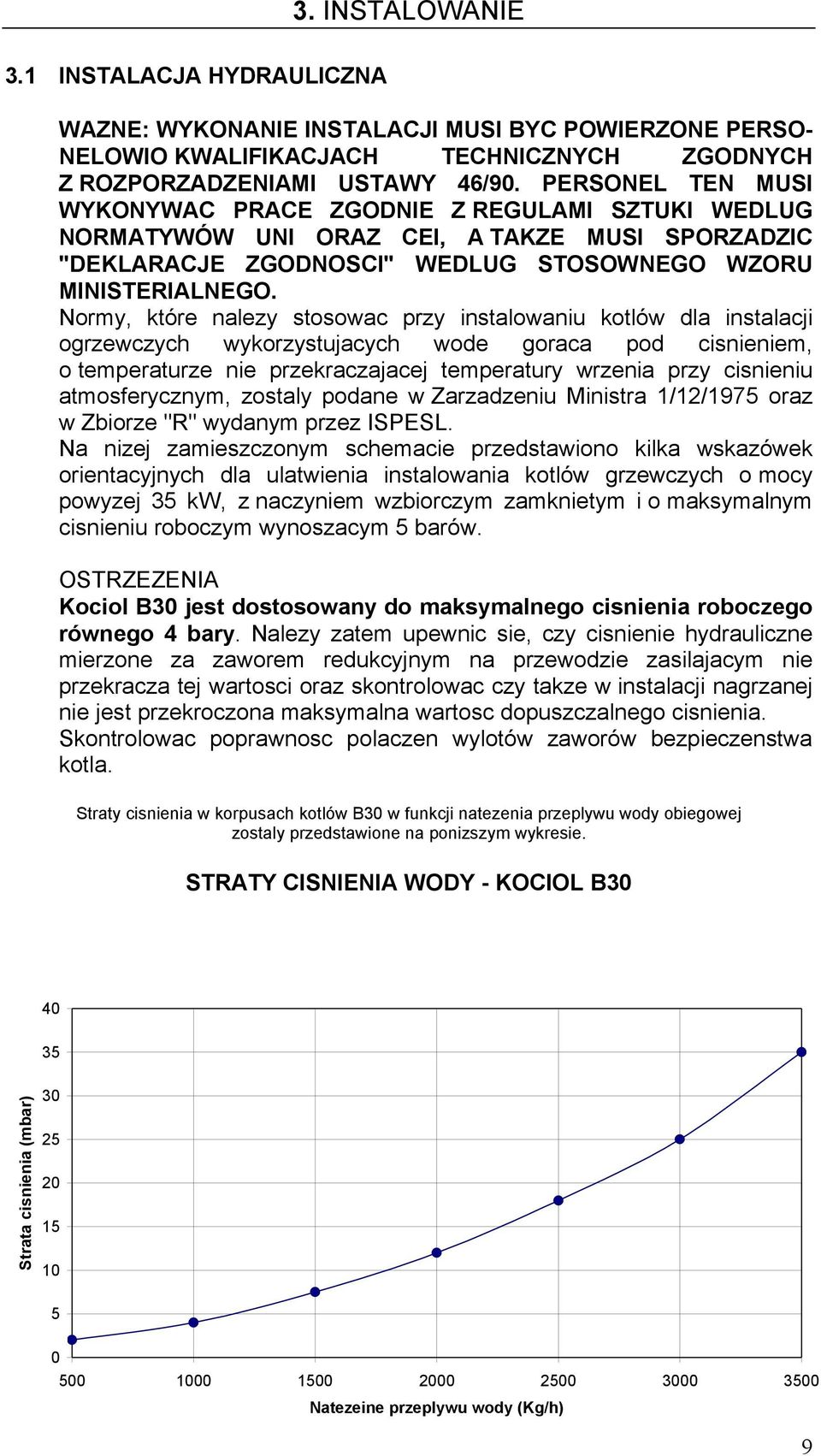 Normy, które nalezy stosowac przy instalowaniu kotlów dla instalacji ogrzewczych wykorzystujacych wode goraca pod cisnieniem, o temperaturze nie przekraczajacej temperatury wrzenia przy cisnieniu