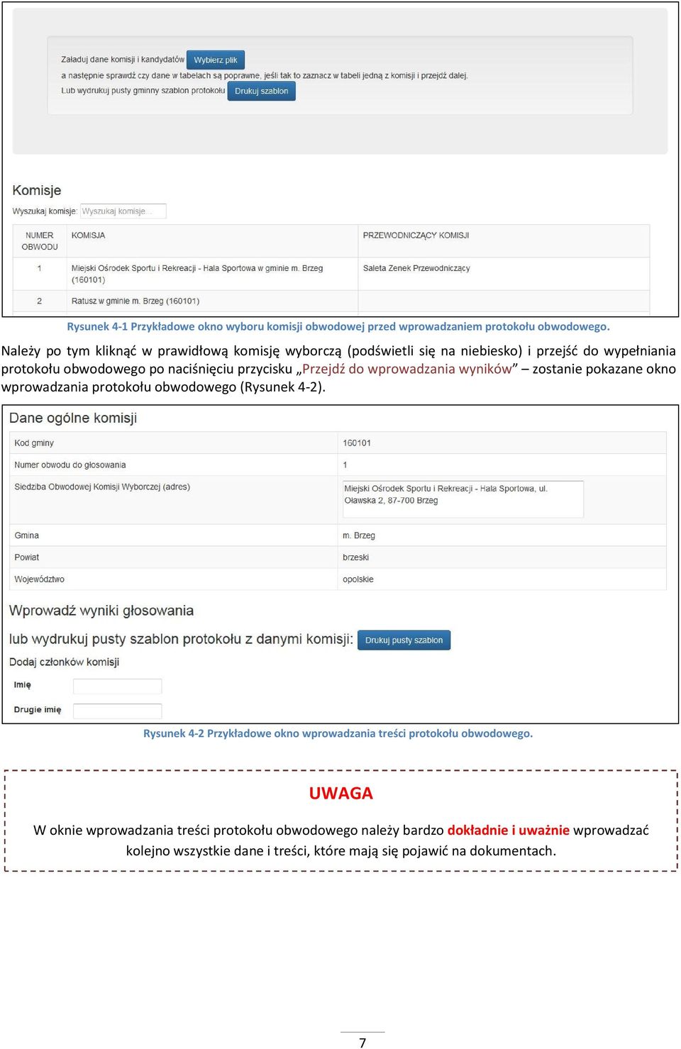 przycisku Przejdź do wprowadzania wyników zostanie pokazane okno wprowadzania protokołu obwodowego (Rysunek 4-2).