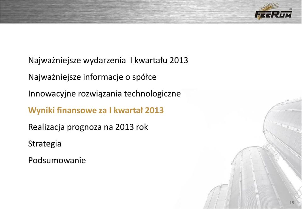 rozwiązania technologiczne Wyniki finansowe za I